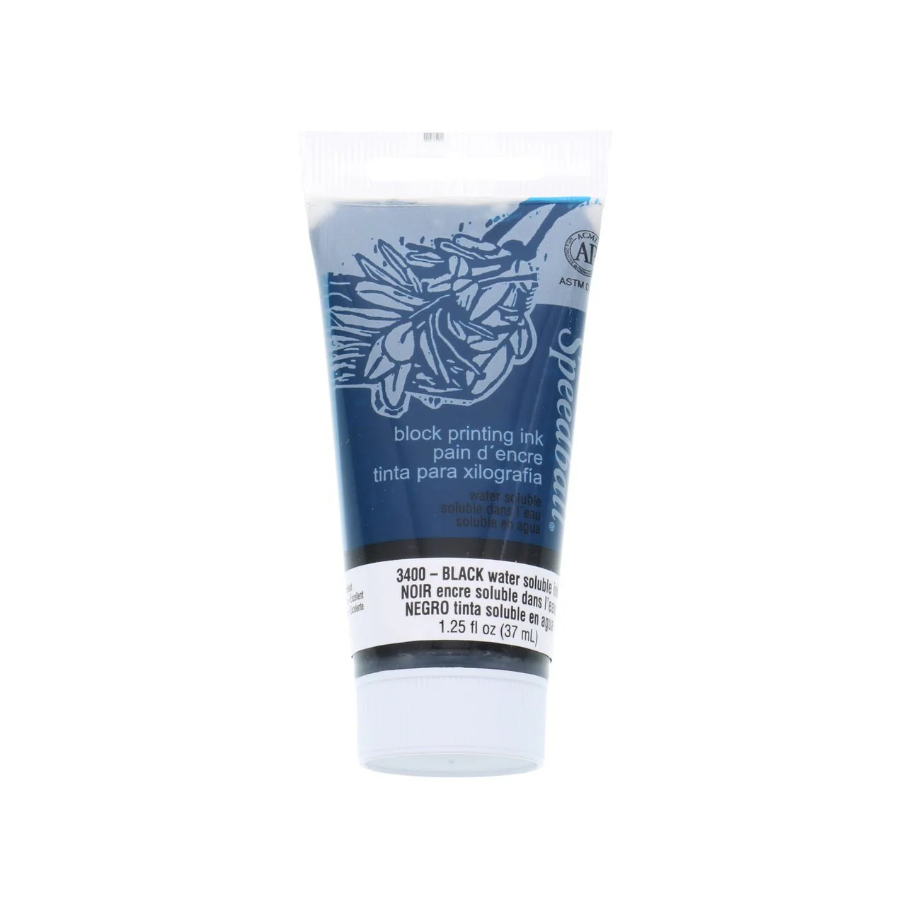 Speedball Block Printing Ink - Water Based 1.25 fl oz (37cc) Black