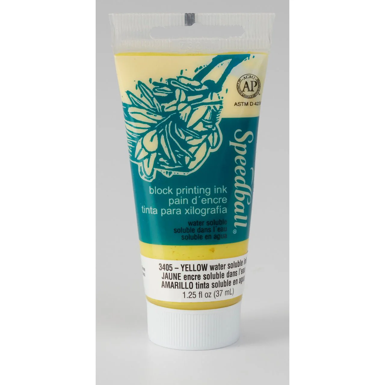 Speedball Block Printing Ink - Water Based 1.25 fl oz (37cc) Yellow