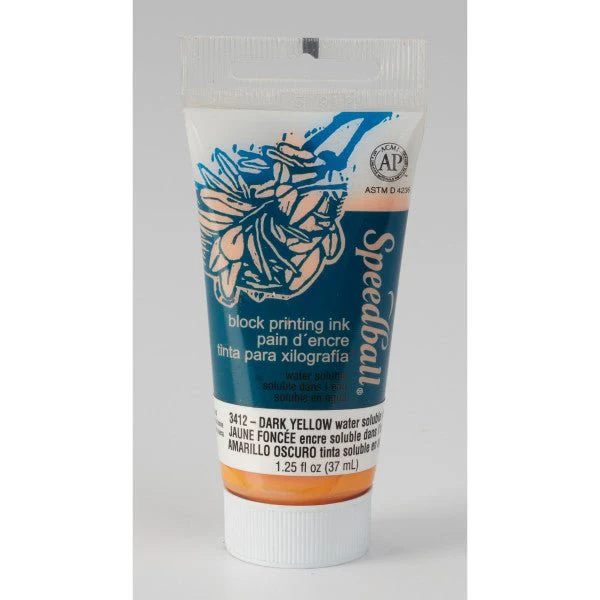 Speedball Block Printing Ink - Water Based 1.25 fl oz (37cc) Dark Yellow
