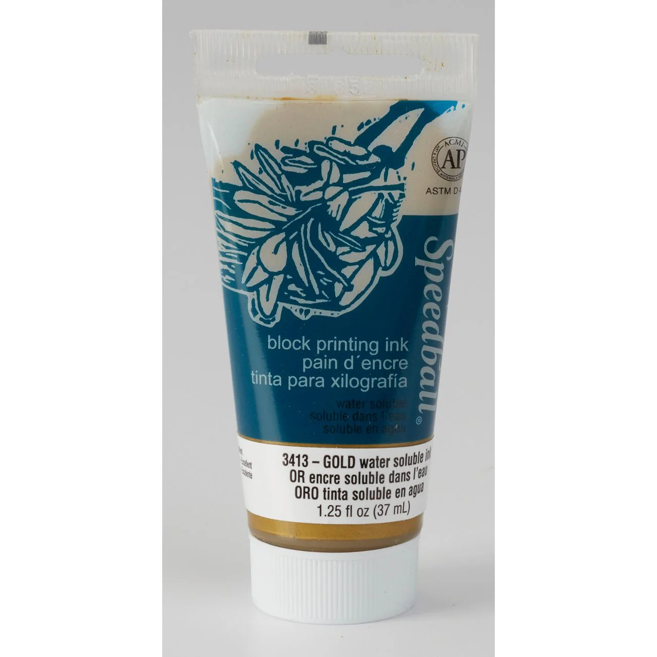 Speedball Block Printing Ink - Water Based 1.25 fl oz (37cc) Gold