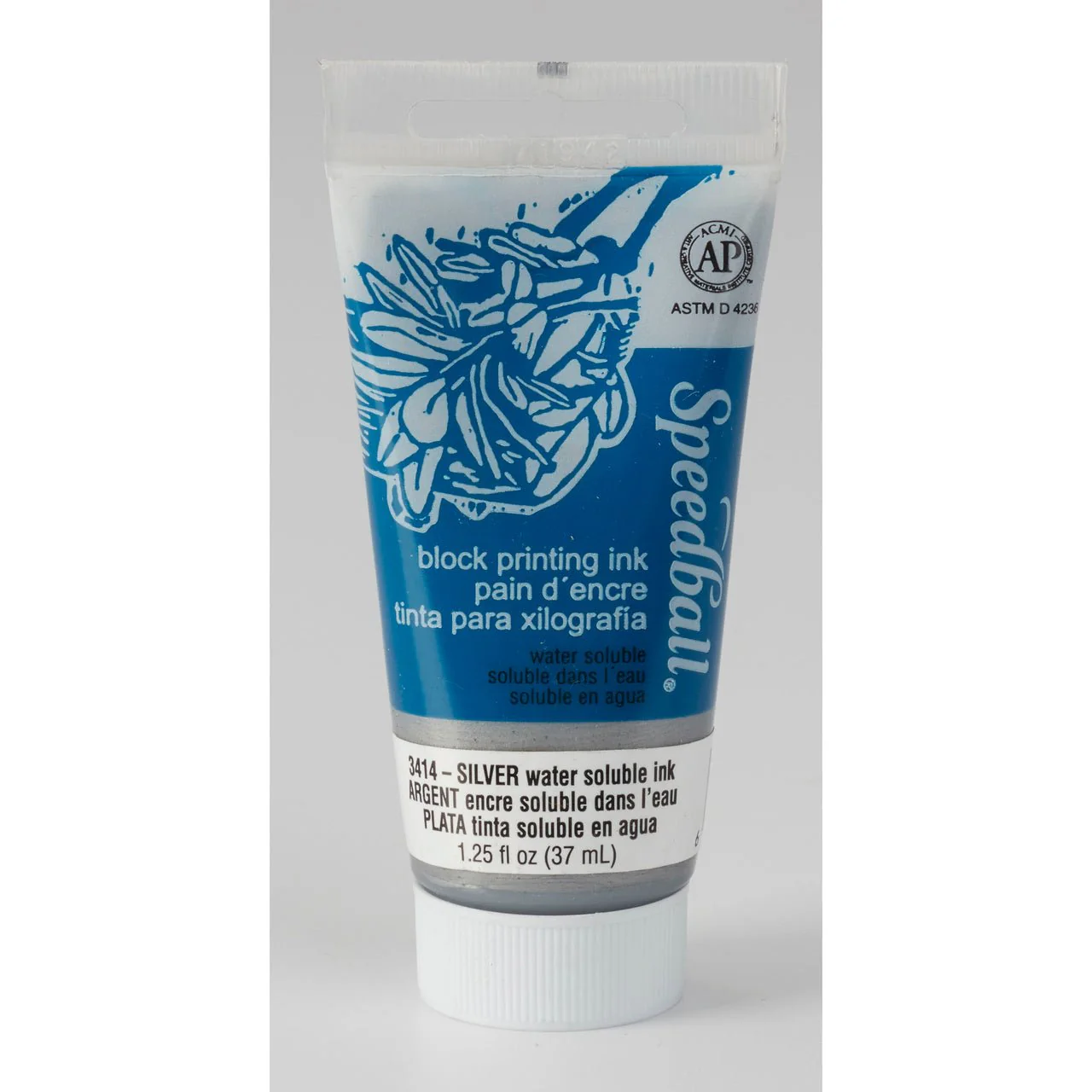 Speedball Block Printing Ink - Water Based 1.25 fl oz (37cc) Silver