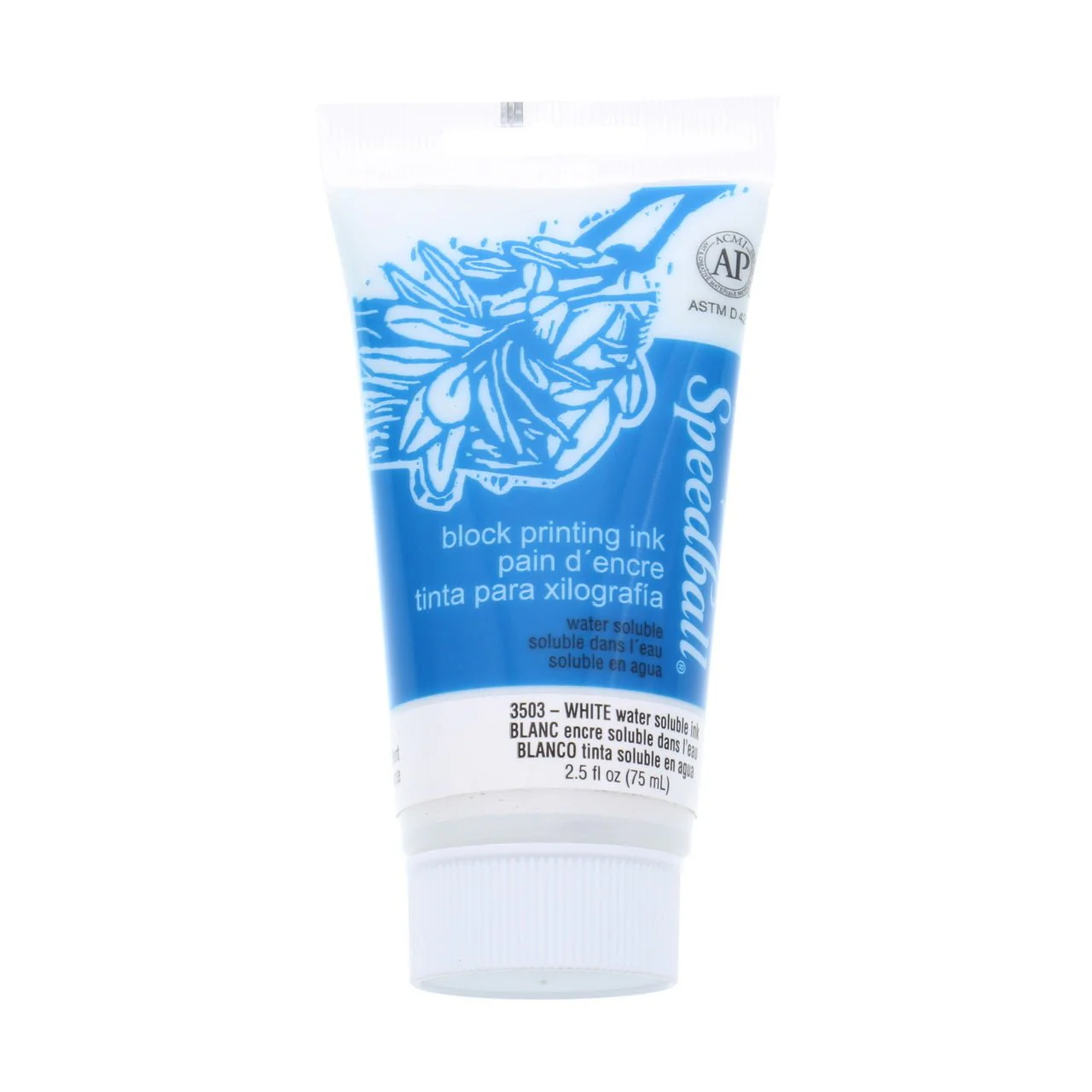 Speedball Block Printing Ink - Water Based 2.5 fl oz (75cc) White