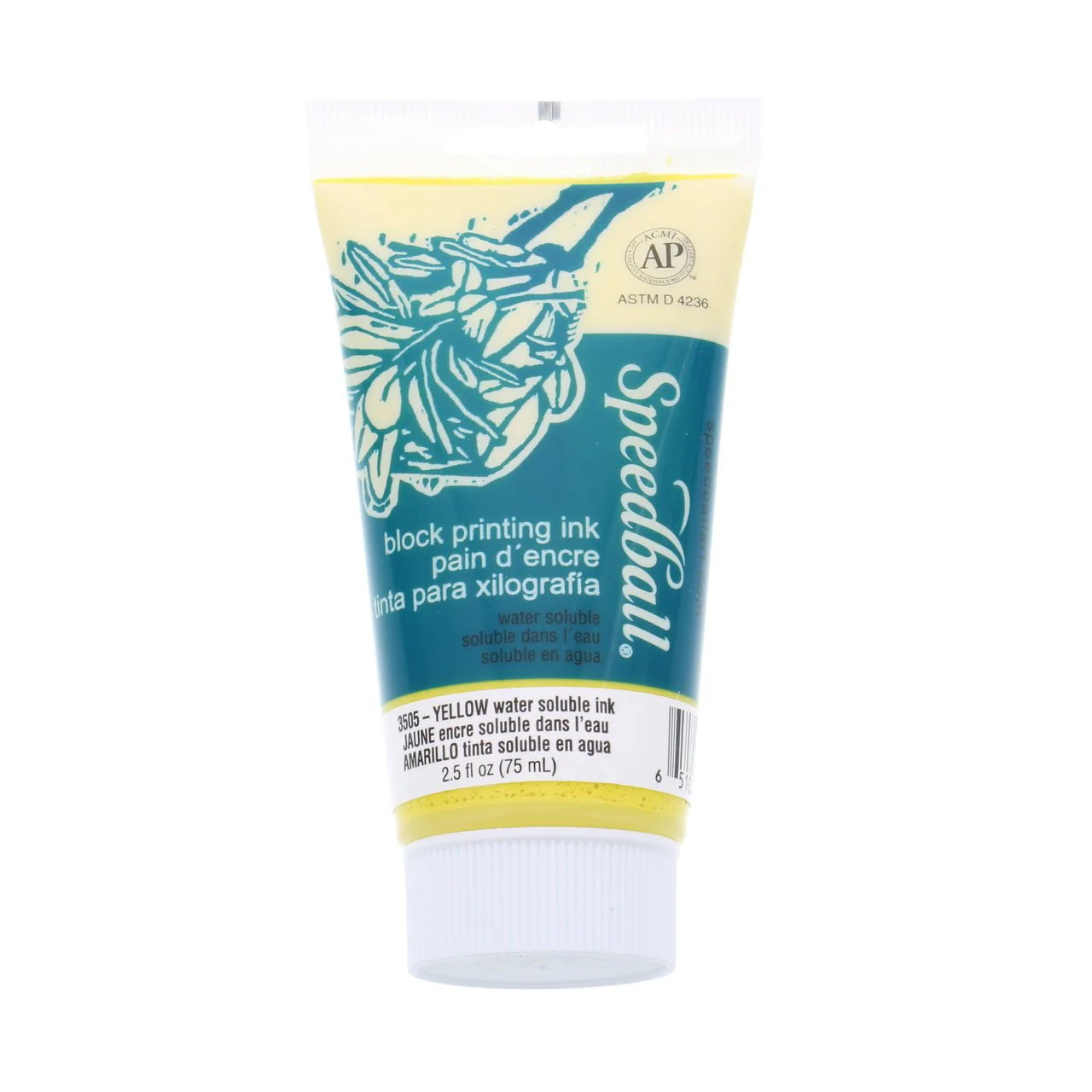Speedball Block Printing Ink - Water Based 2.5 fl oz (75cc) Yellow