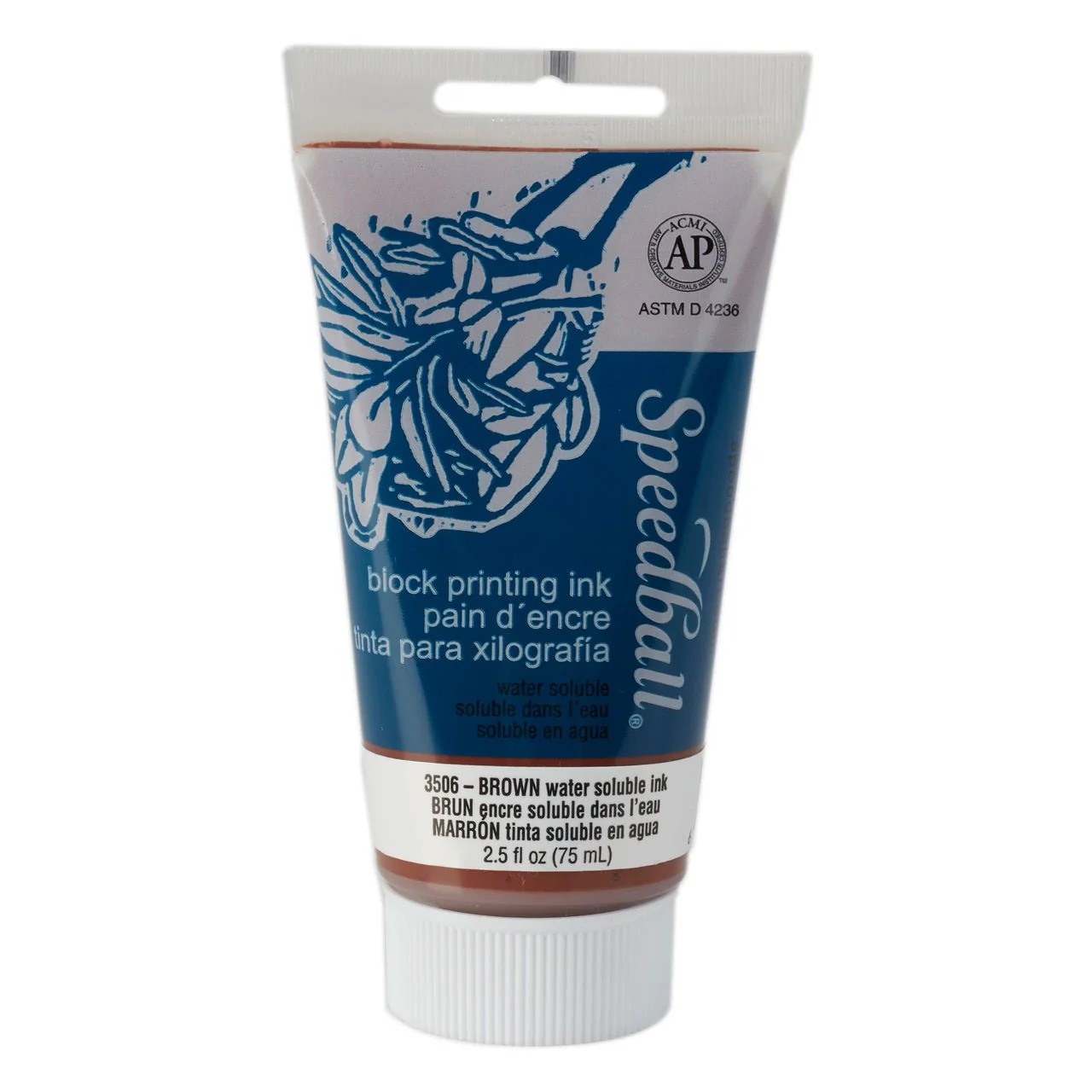 Speedball Block Printing Ink - Water Based 2.5 fl oz (75cc) Brown