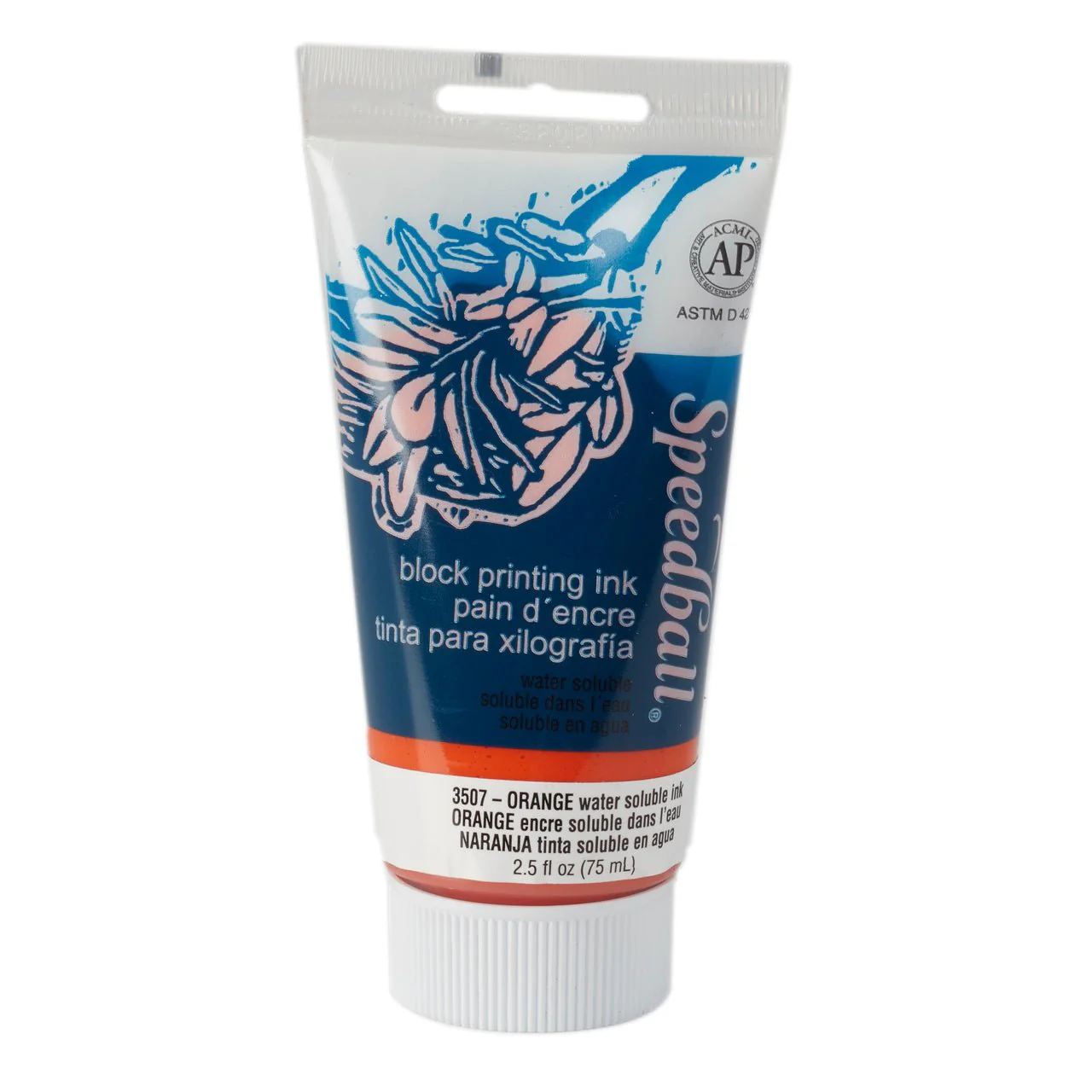 Speedball Block Printing Ink - Water Based 2.5 fl oz (75cc) Orange