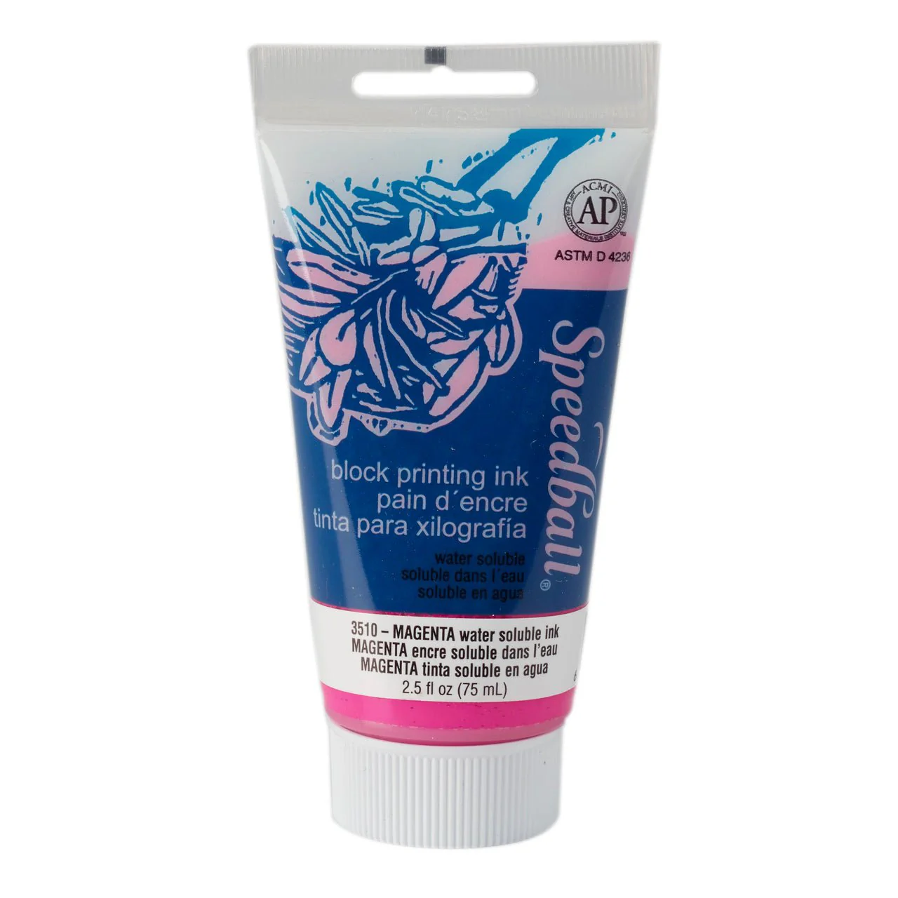 Speedball Block Printing Ink - Water Based 2.5 fl oz (75cc) Magenta