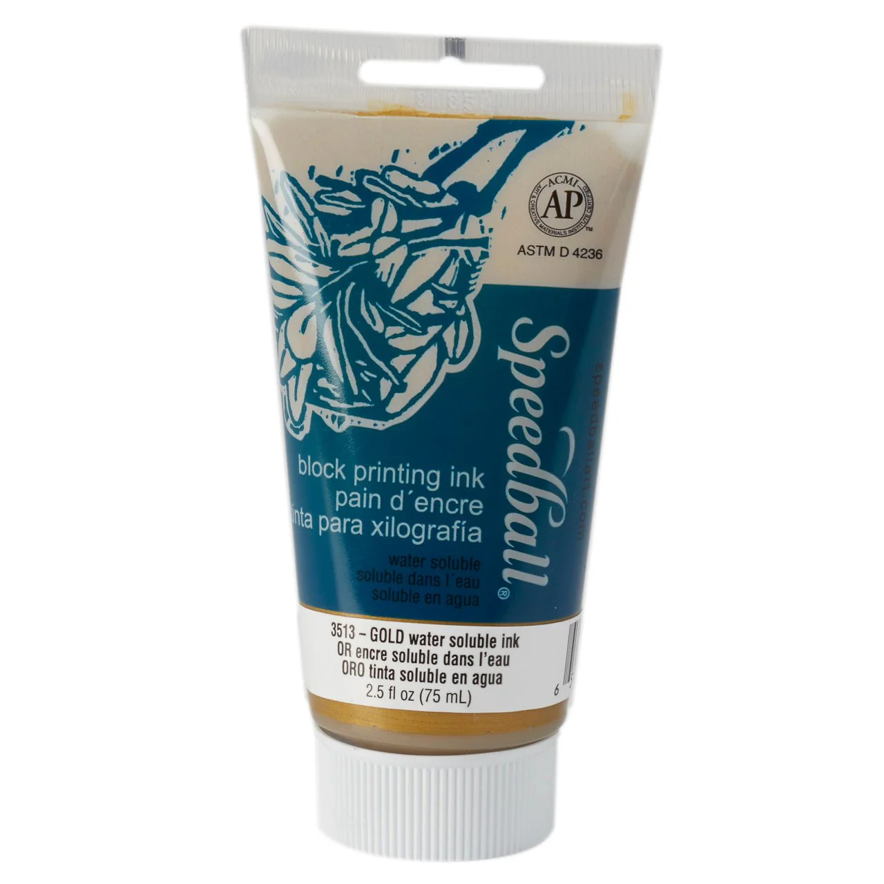 Speedball Block Printing Ink - Water Based 2.5 fl oz (75cc) Gold