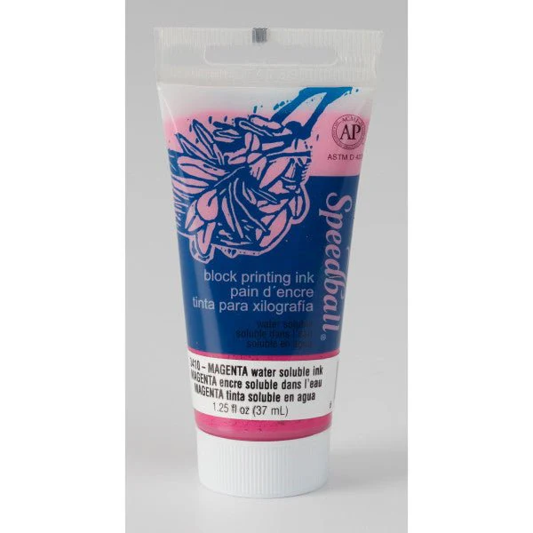Speedball Block Printing Ink - Water Based 1.25 fl oz (37cc) Magenta