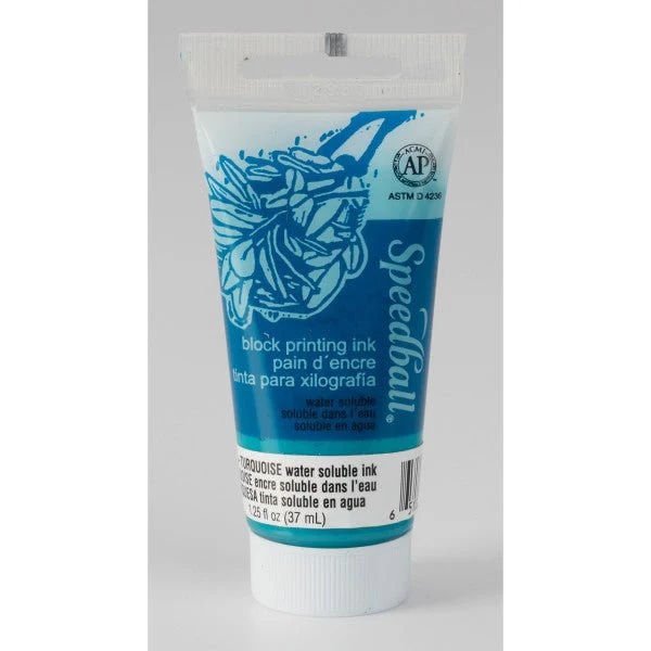 Speedball Block Printing Ink - Water Based 1.25 fl oz (37cc) Turquoise