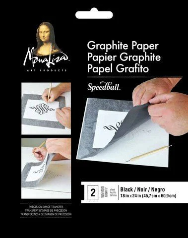 Mona Lisa Jumbo Black Graphite Transfer Paper 18" X 24" - 2 Sheets