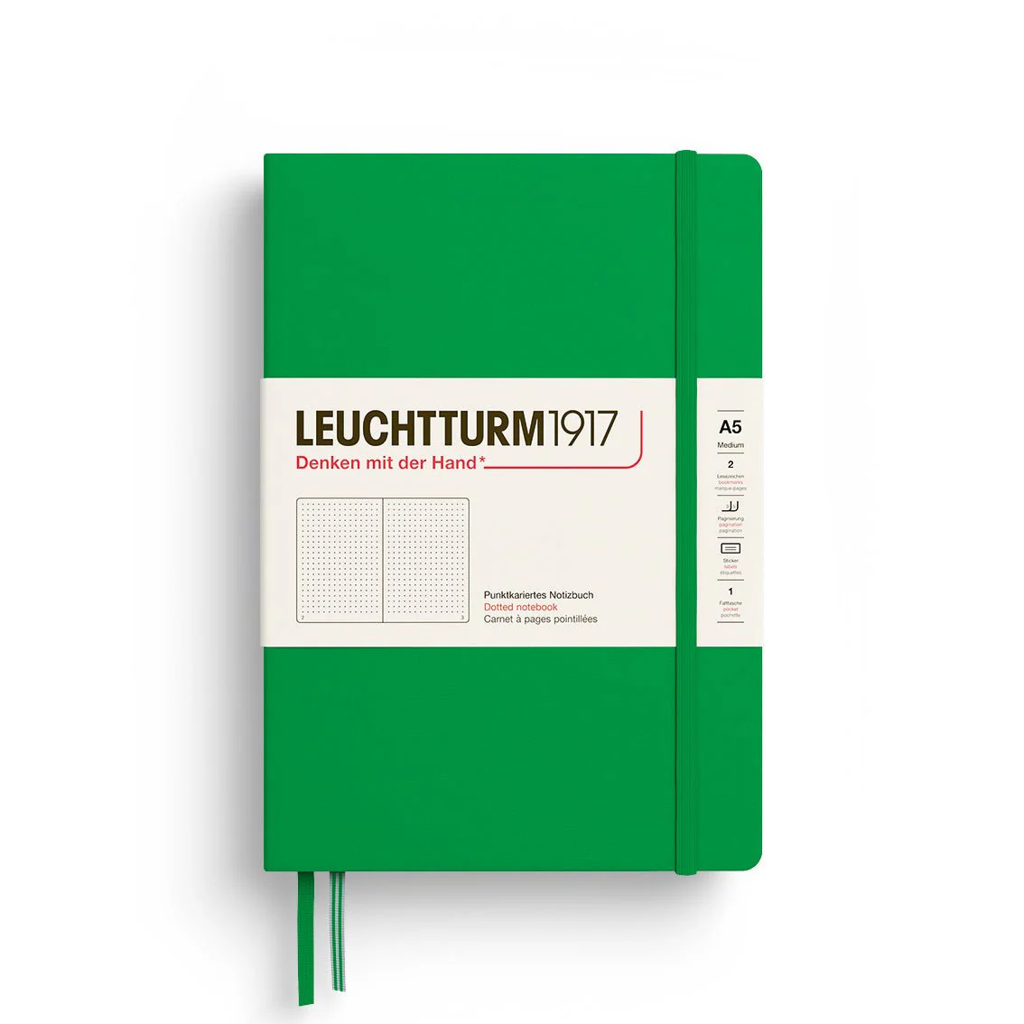 Leuchtturm1917 Hardcover Notebook - Spring Leaf - Medium 5.75 x 8.25 inch (A5) - 251 pages - dotted