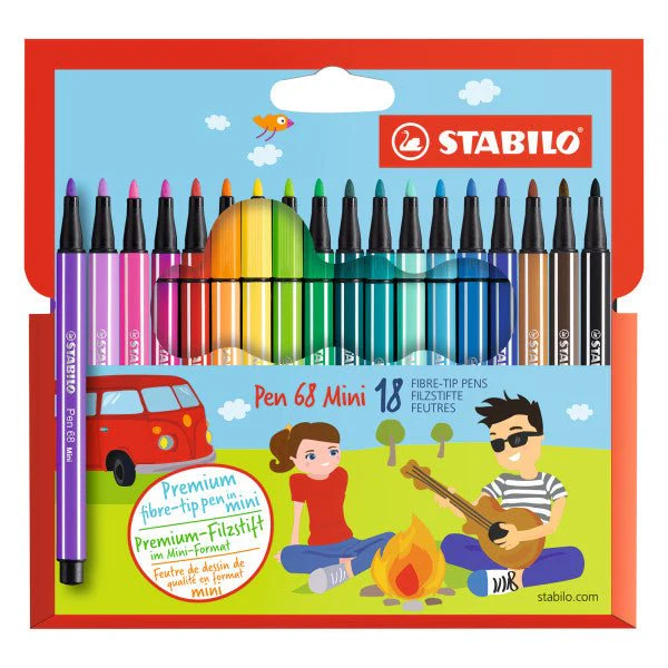Stabilo Pen 68 Marker Set Wallet Set of 18 (Mini)