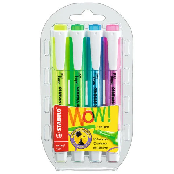 Stabilo Swing Cool Highlighter - 4 Color Set - Neon