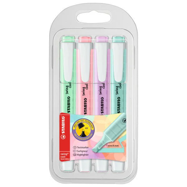 Stabilo Swing Cool Highlighter - Pastel 4 piece