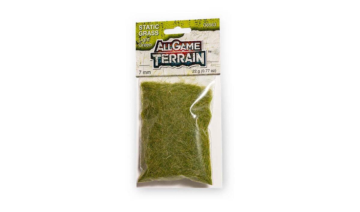 All Game Terrain - Static Grass 28 g (.987 oz) - 7 mm Light Green