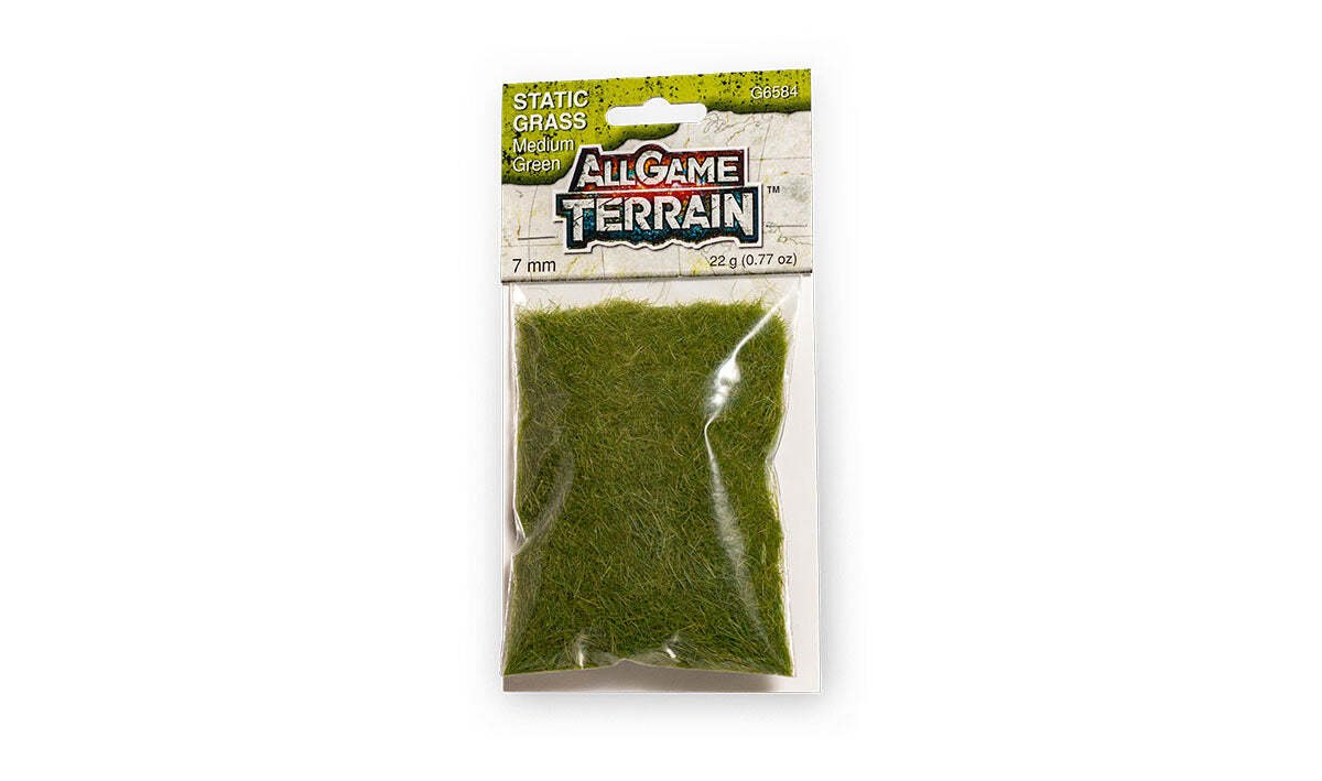 All Game Terrain - Static Grass 28 g (.987 oz) - 7 mm Medium Green