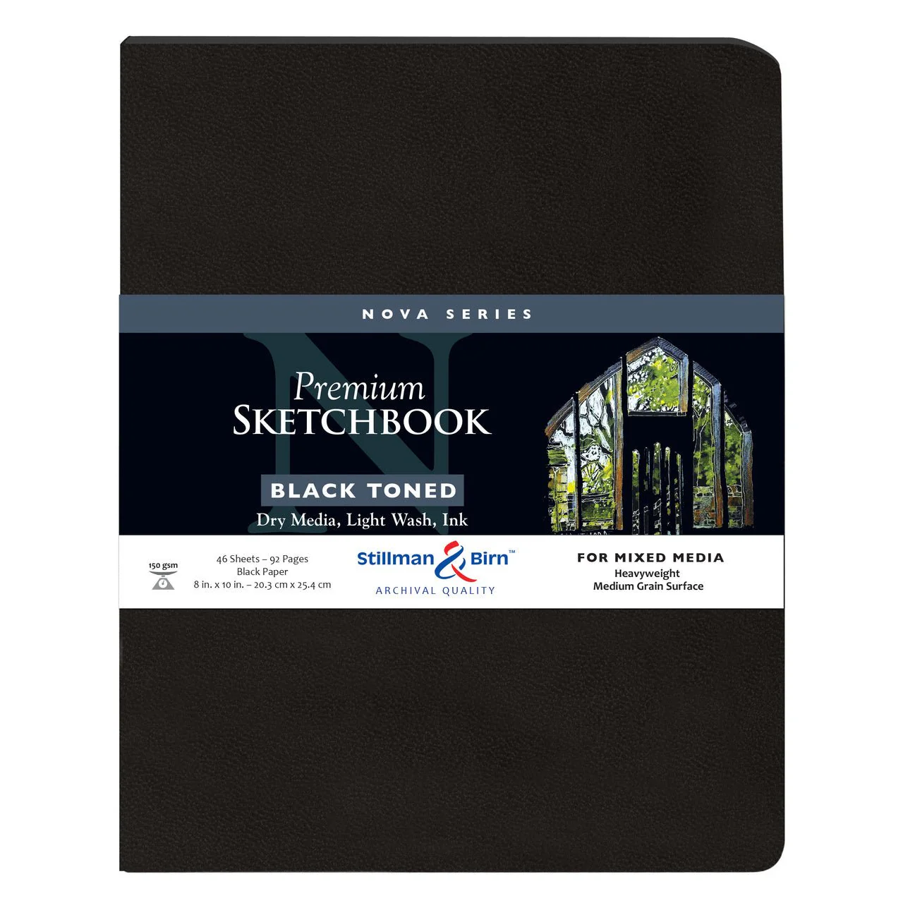 Stillman & Birn Nova Series Soft-Cover Sketch Book - Black Paper 8x10 inch