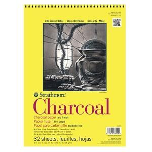 Strathmore 300 Series Charcoal Paper Pad - Spiral Bound 24 sheets 9X12