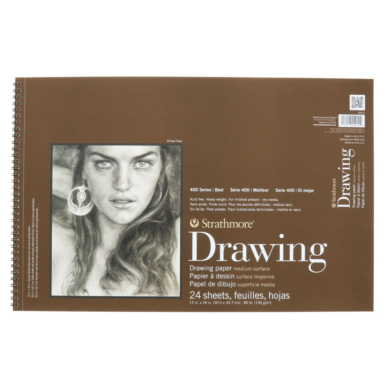 Strathmore 400 Series Drawing Pad - Medium Surface 80 lb 12X18