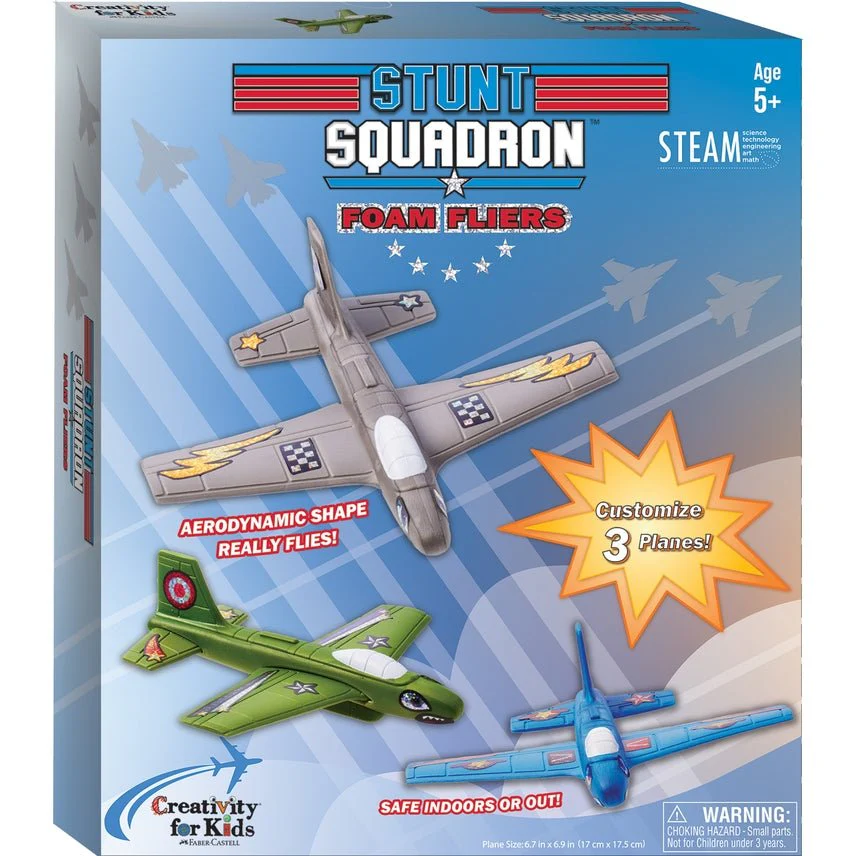 Stunt Squadron Foam Fliers Airplane Craft Kit For Kids