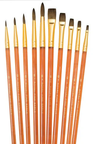 Royal Brush Super Value Pack - 10 Piece Natural Hair Brush Set