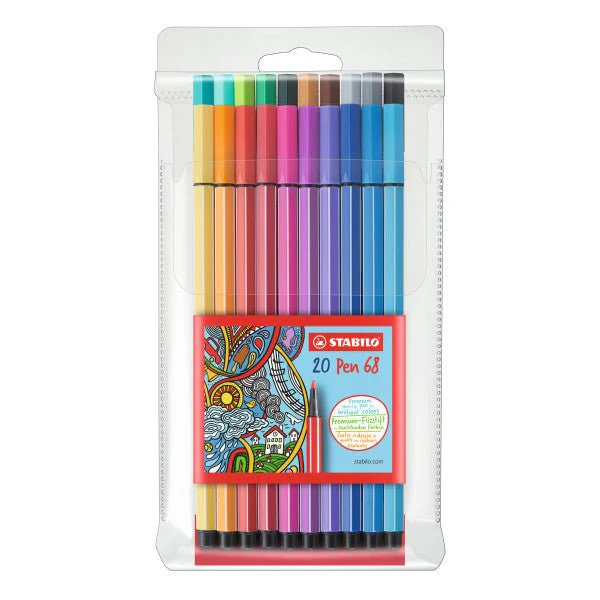 Stabilo Pen 68 Marker Set Wallet Set of 20