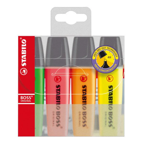 Stabilo BOSS Original Highlighter 4 Color Wallet Set