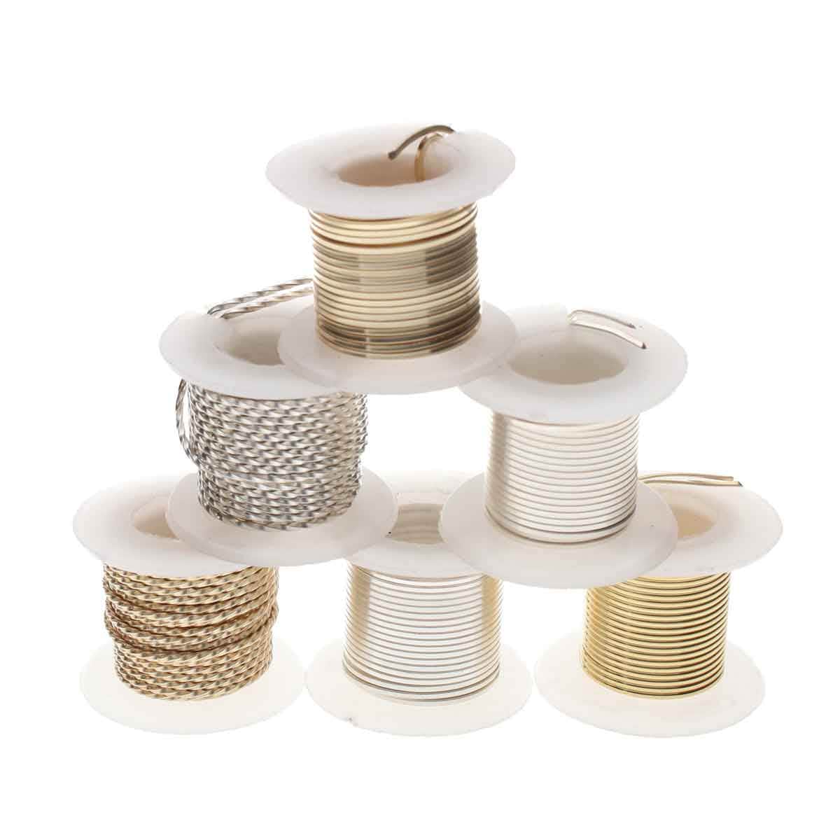 Craft Wire - Tarnish Resistant Medium Temper 21 Gage Copper - 6 assorted Shapes in 2 Yard Rolls - Image 2