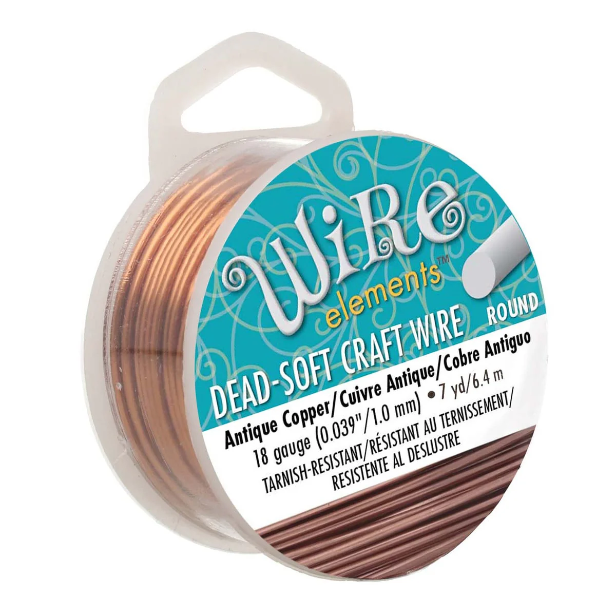 Craft Wire - 18 Gauge Dead Soft Copper - Tarnish Resistant Antique Copper - 7 Yards