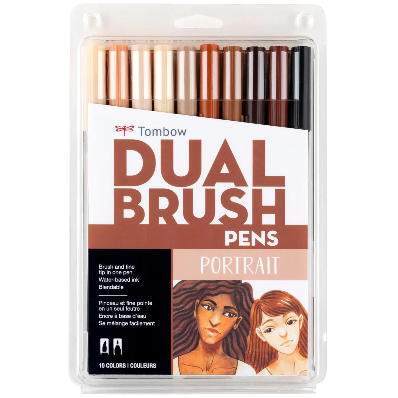 Tombow Dual Brush Marker Set of 10 - Portrait