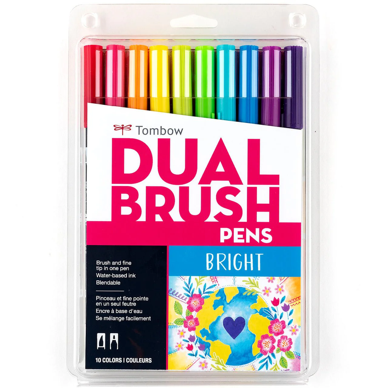 Tombow Dual Brush Marker Set of 10 - Bright Colors