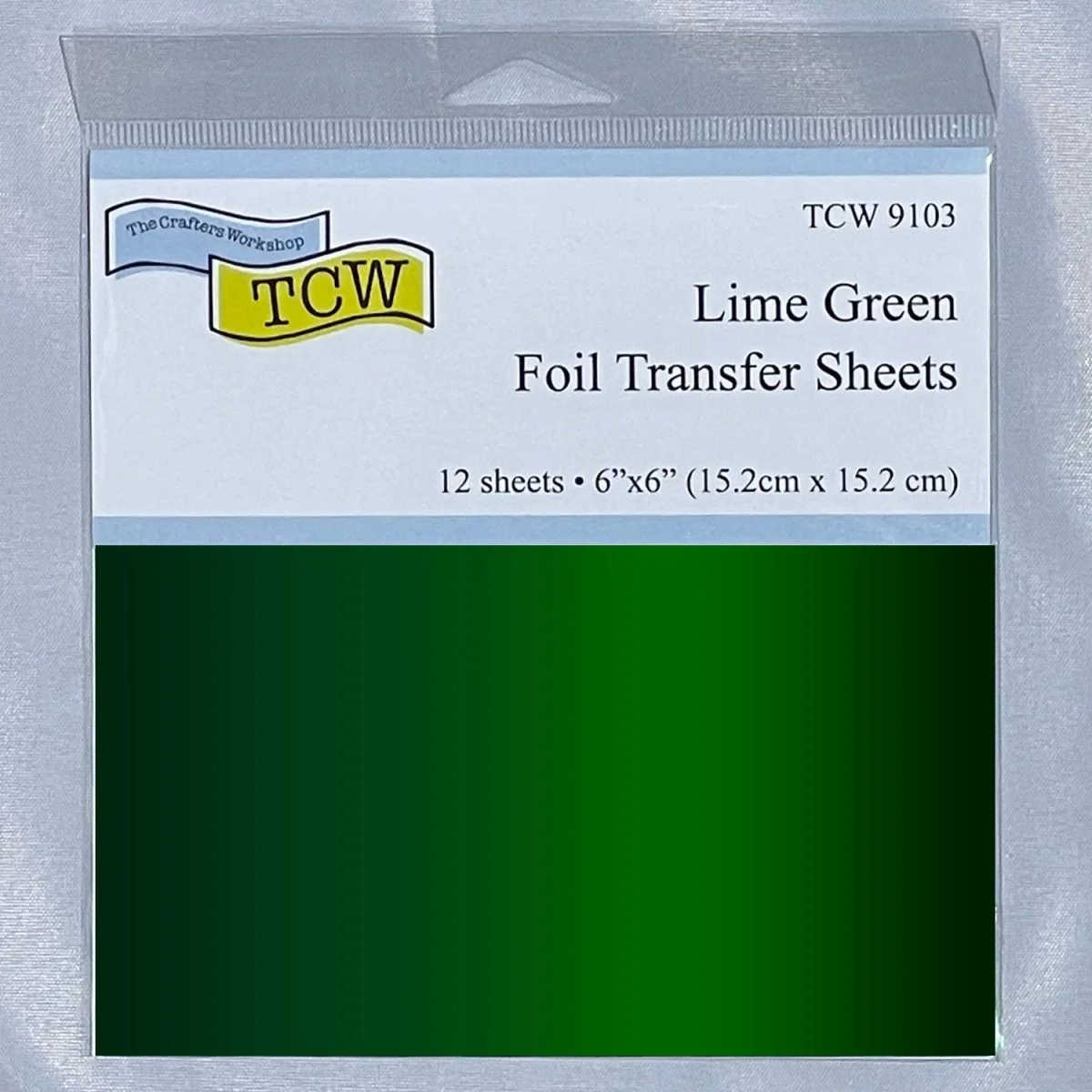 TCW Foil Transfer Sheets 6x6 - 12 Pack - Lime Green