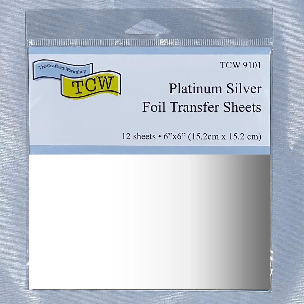 TCW Foil Transfer Sheets 6x6 - 12 Pack - Platinum Silver