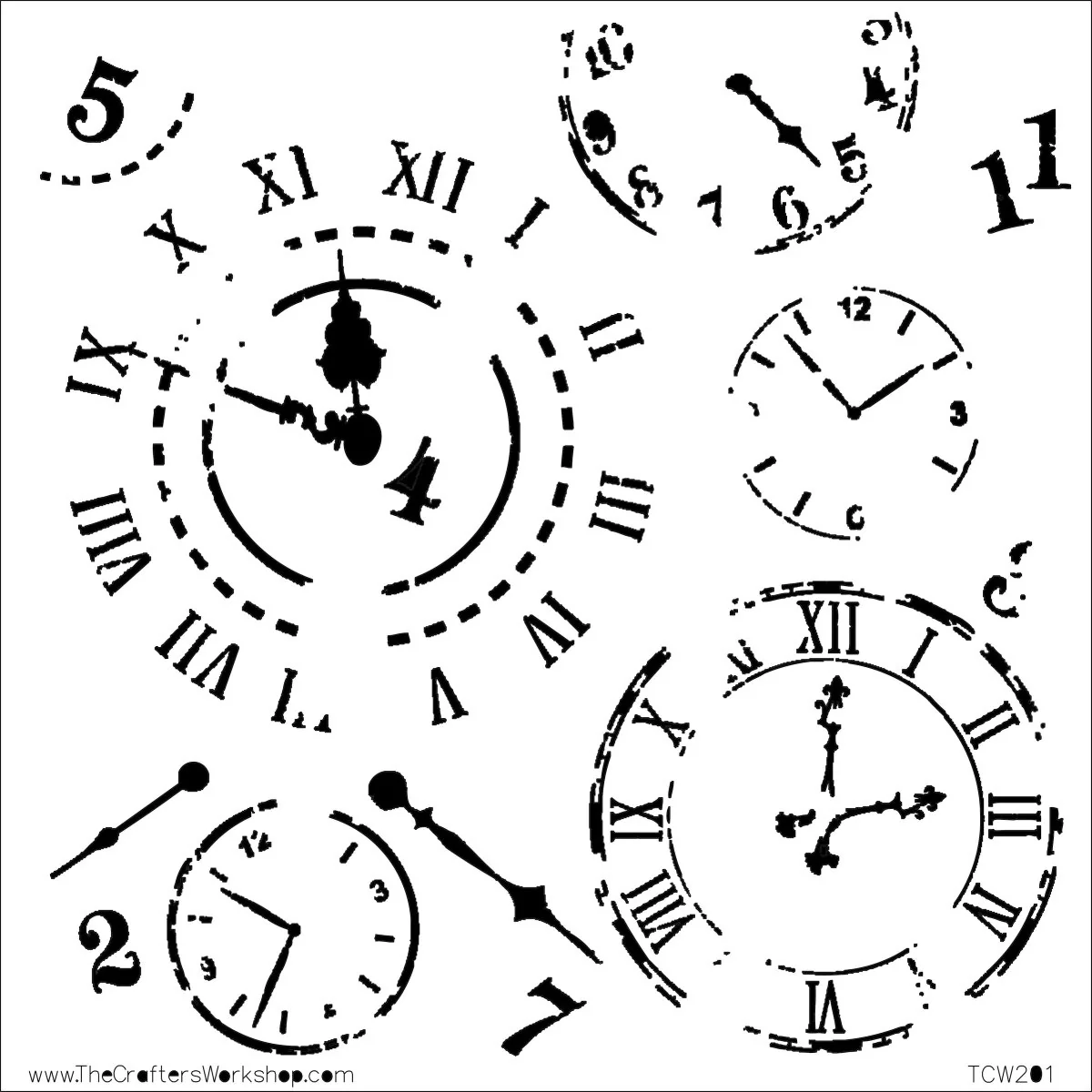 Crafters Workshop Stencil 6X6 - Time Travel