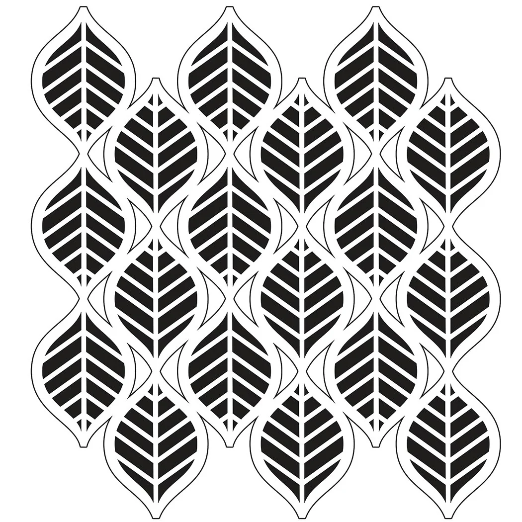 Crafters Workshop Stencil 6X6 - Art Deco Leaves