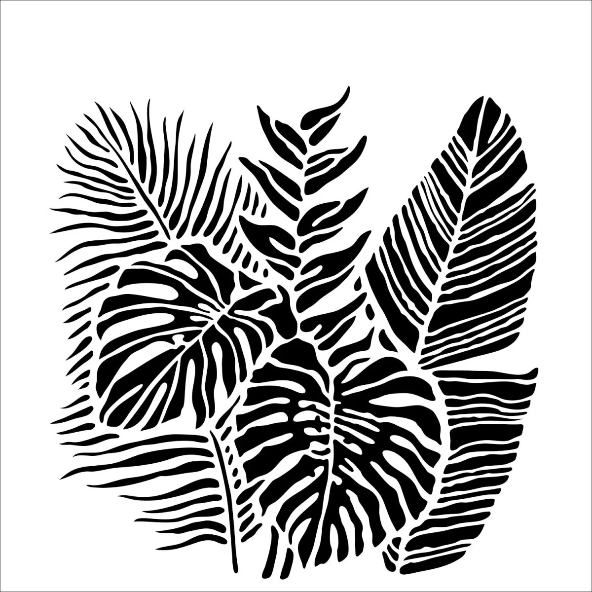 The Crafters Workshop Stencil - 6" x 6" - Tropical Fronds
