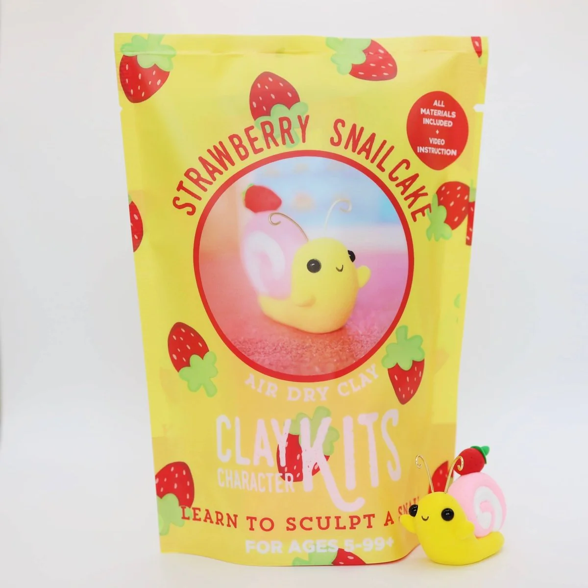 Strawberry Snailcake Air Dry Clay Kit