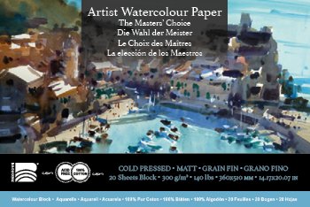 *Discontinued due to tarrifs* Baohong - The Masters Choice - Watercolor Paper Block - 20 sheets 14.17" x 20.07"- 140 lb Cold Press