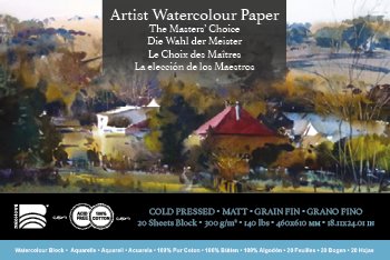 *Discontinued due to tarrifs* Baohong - The Masters Choice - Watercolor Paper Block - 20 sheets 18.11" x 24.01" - 140 lb Cold Press