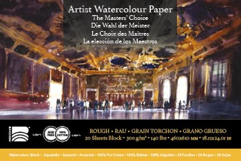 *Discontinued due to tarrifs* Baohong - The Masters Choice - Watercolor Paper Block - 20 sheets 18.11" x 24.12" - 140 lb Rough