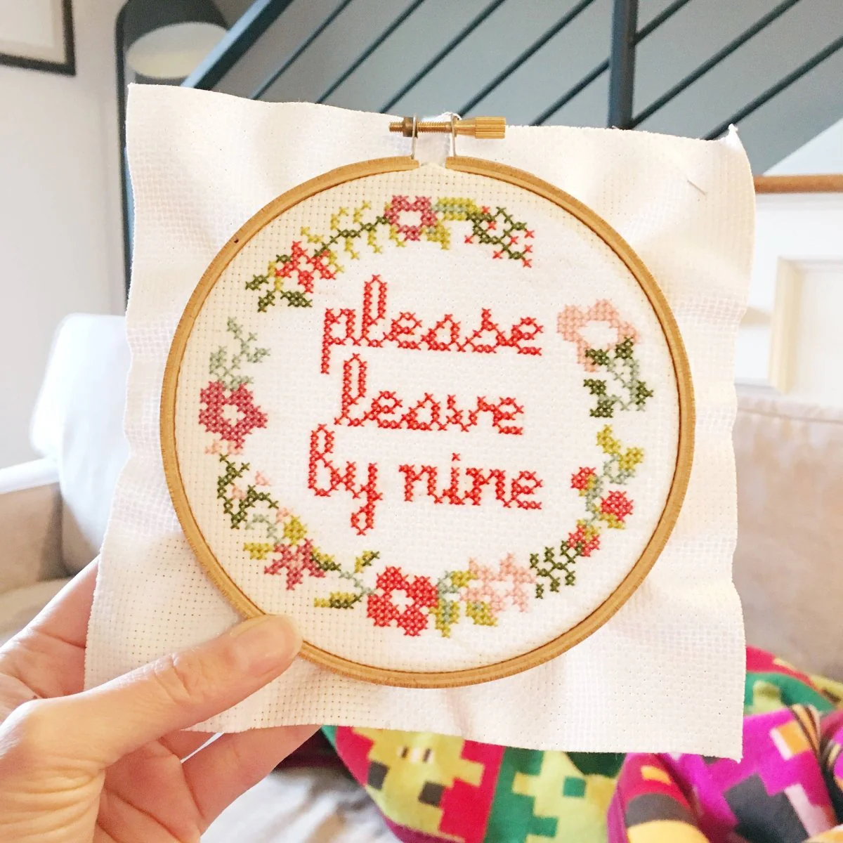 The Stranded Stitch - Please Leave By Nine Cross Stitch Kit - Image 5