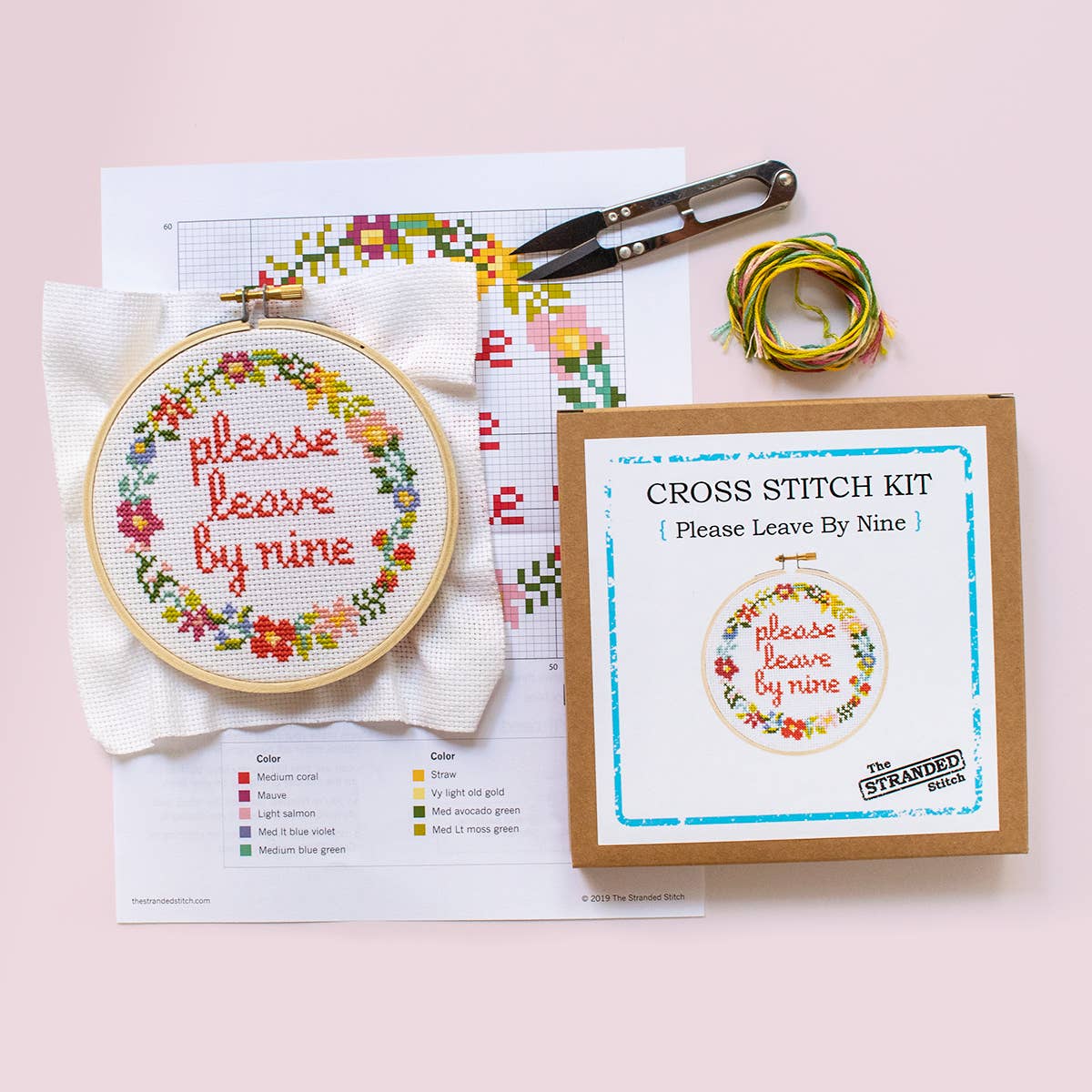 The Stranded Stitch - Please Leave By Nine Cross Stitch Kit - Image 6