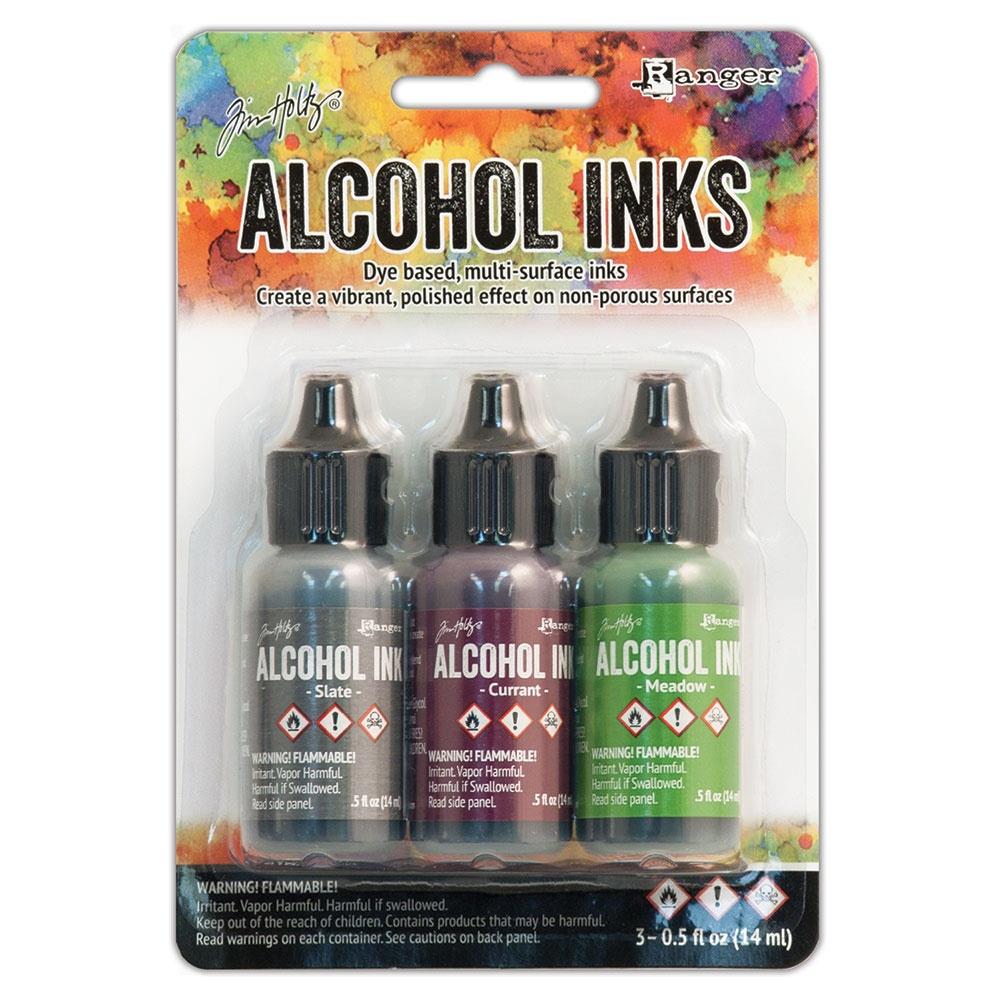 Tim Holtz Alcohol Ink Set of 3 - Cottage Path (Slate,Currant,Meadow)