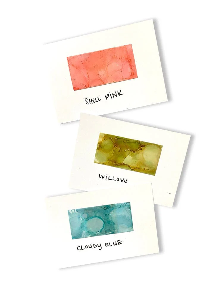 Tim Holtz Alcohol Ink Set of 3 - Countryside (Shell Pink, Willow, Cloudy Blue) - Image 2
