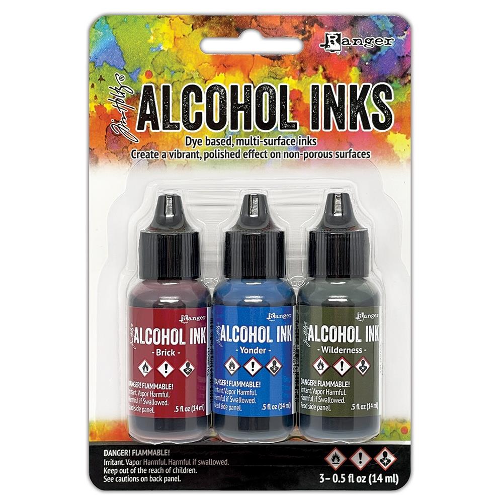 Tim Holtz Alcohol Ink Set of 3 -  Expedition (Brick,Yonder,Wilderness)