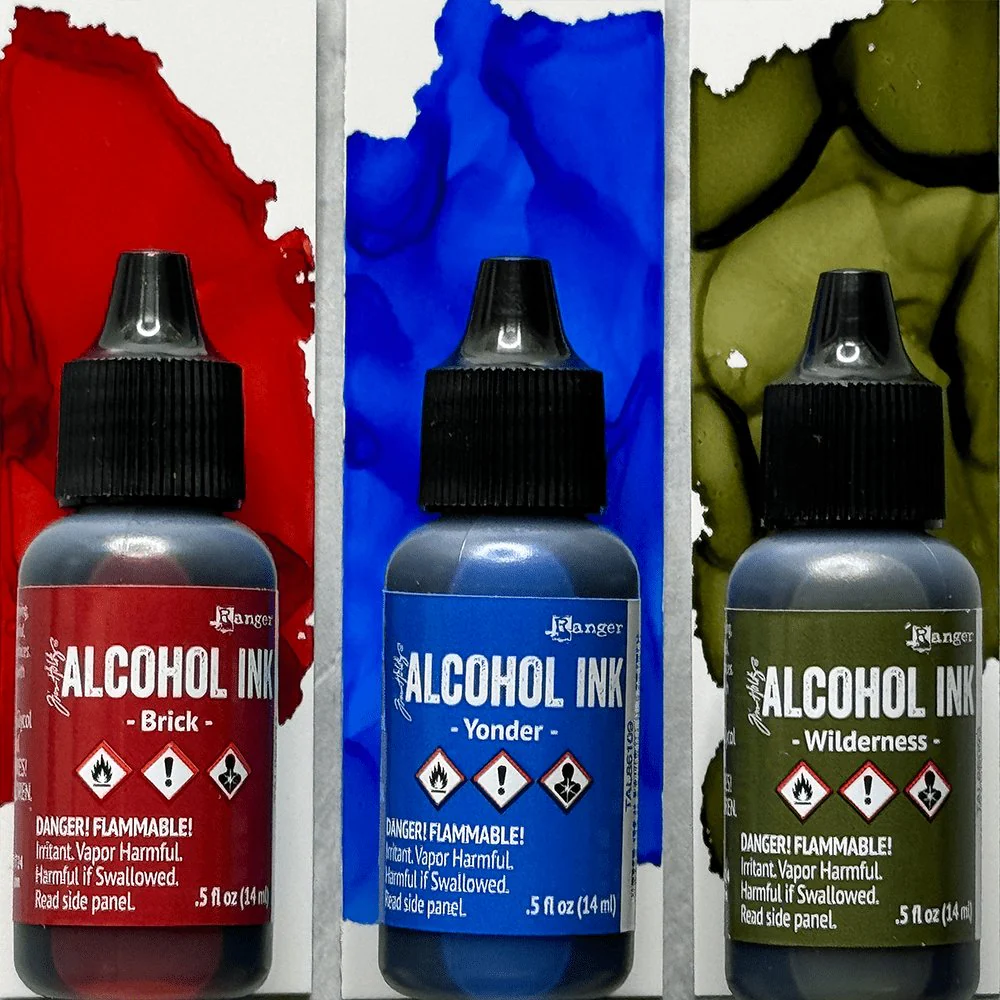 Tim Holtz Alcohol Ink Set of 3 -  Expedition (Brick,Yonder,Wilderness) - Image 2