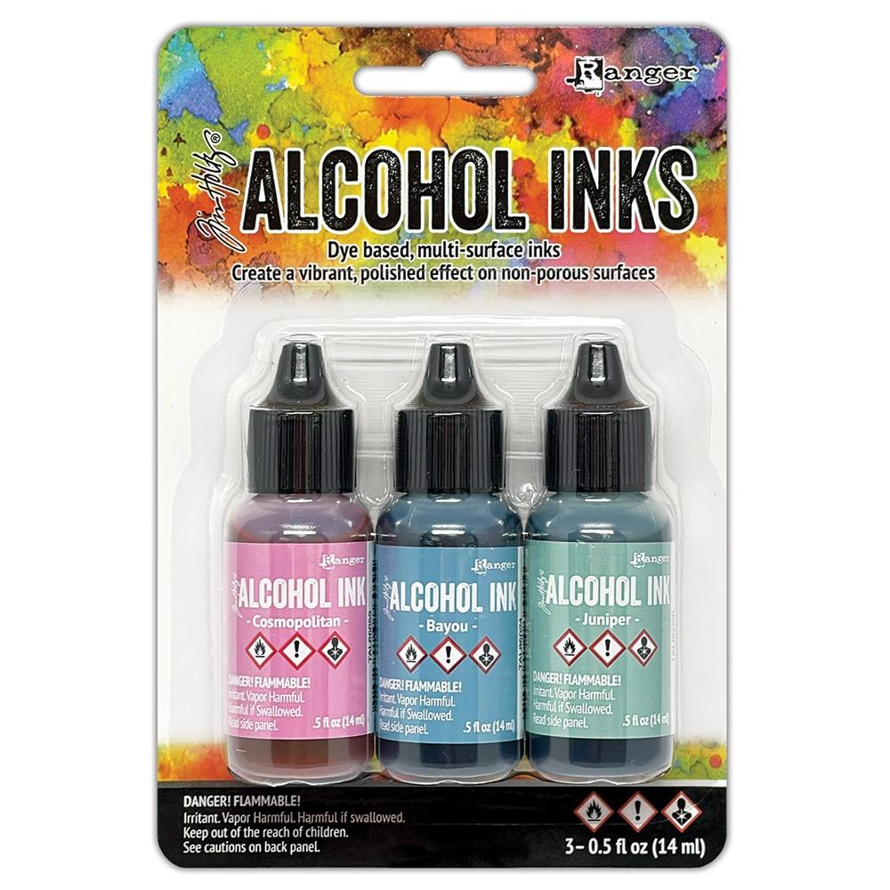 Tim Holtz Alcohol Ink Set of 3 - Getaway (Cosmopolitan, Bayou, Juniper)