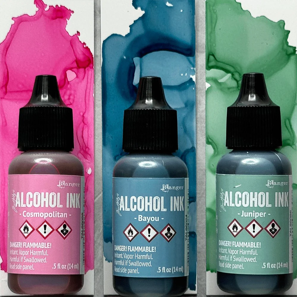 Tim Holtz Alcohol Ink Set of 3 - Getaway (Cosmopolitan, Bayou, Juniper) - Image 2