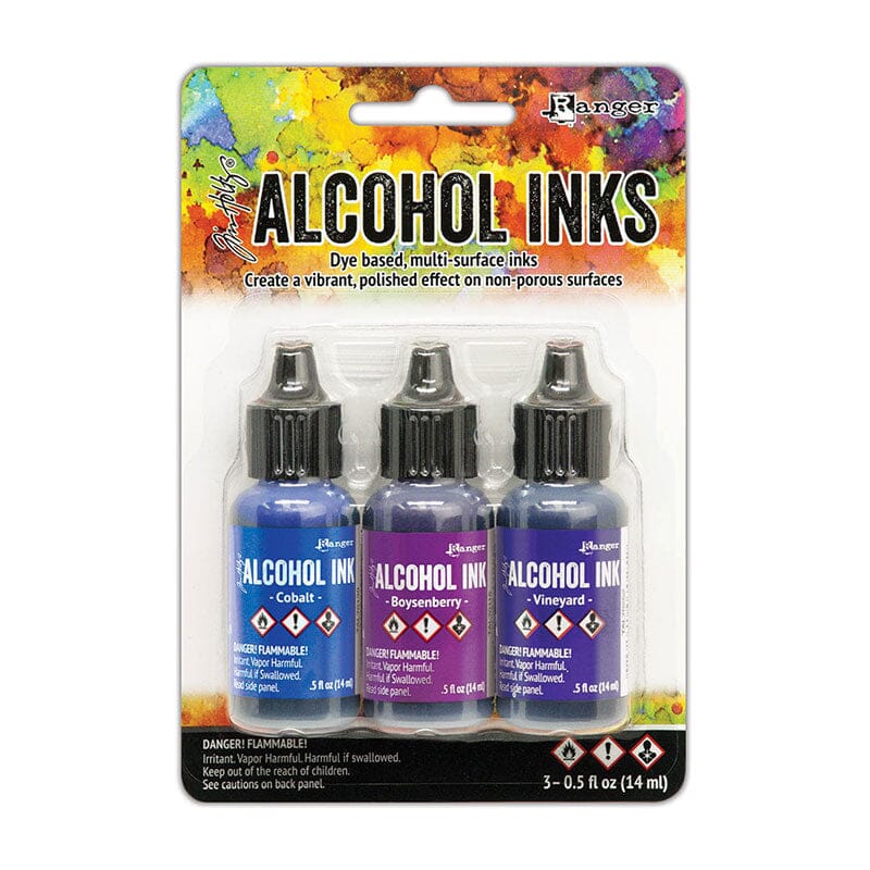 Tim Holtz Alcohol Ink Set of 3 - Indigo/Violet Spectrum
