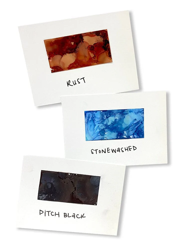 Tim Holtz Alcohol Ink Set of 3 - Miners Lantern (Rust, Stonewash, Pitch Black) - Image 2